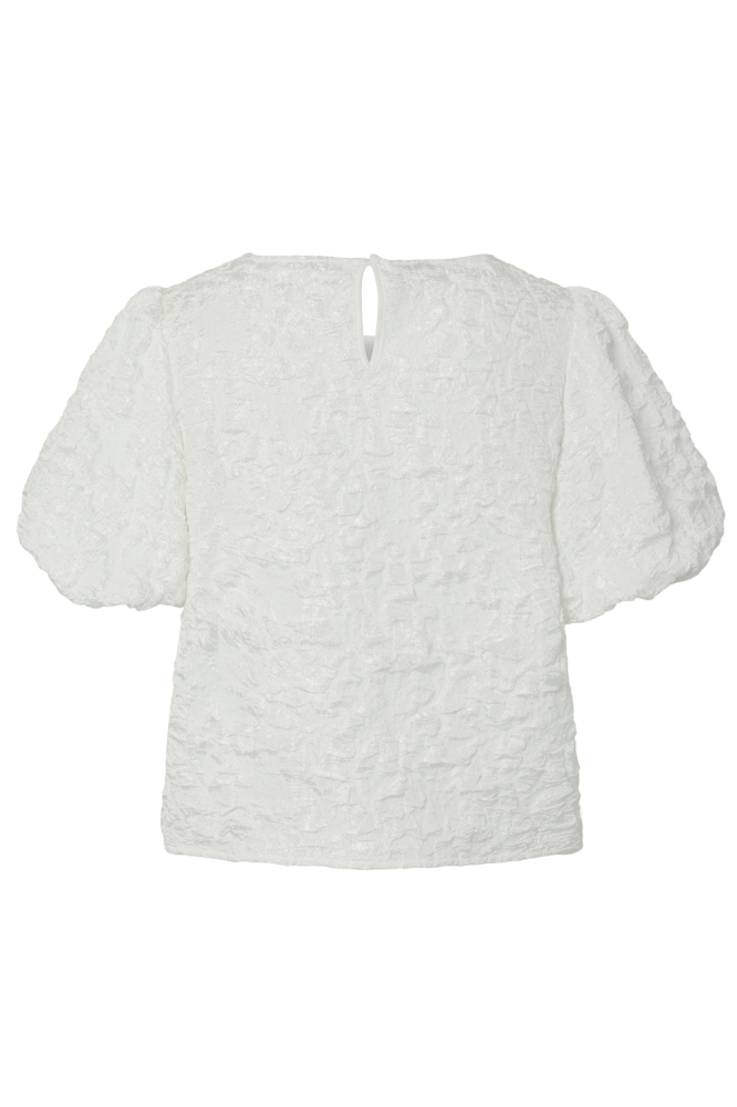 PCGRETCHEN SS O-NECK TOP WVN D2D PP 17163266 CLOUD DANCER